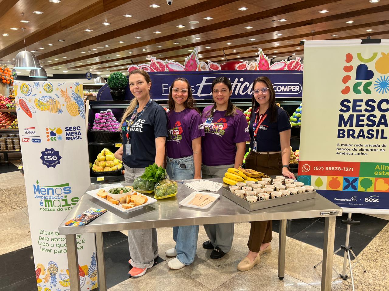 Supermercados Comper e Sesc Mesa Brasil promovem ação de conscientização contra o desperdício de alimentos